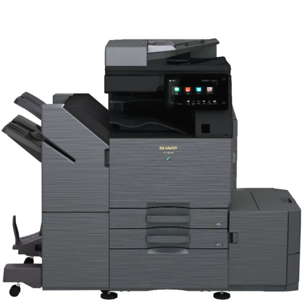 Sharp BP-50C26 w/ 2 trays, 3K Booklet Finisher, and Large Capacity Cassette