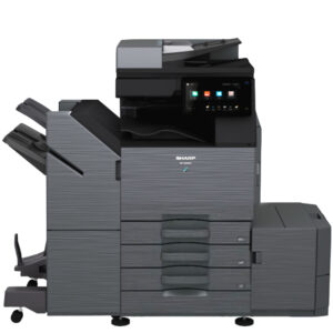 Sharp BP-50C26 w/ 3 trays, 3K Booklet Finisher, and Large Capacity Cassette