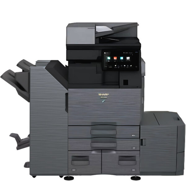 Sharp BP-50C26 w/ 3 trays with tandem-split drawer, 1K Booklet Finisher, and Large Capacity Cassette