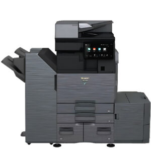 Sharp BP-50C31 w/ 3 trays with tandem-split drawer, 1K Sheet Finisher, and Large Capacity Cassette